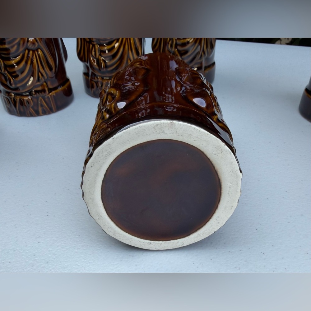 Pyrat Rum Buddha Tiki Mug Set of 8 Ceramic Tumblers 5.5” Excellent Condition - Picture 7 of 7